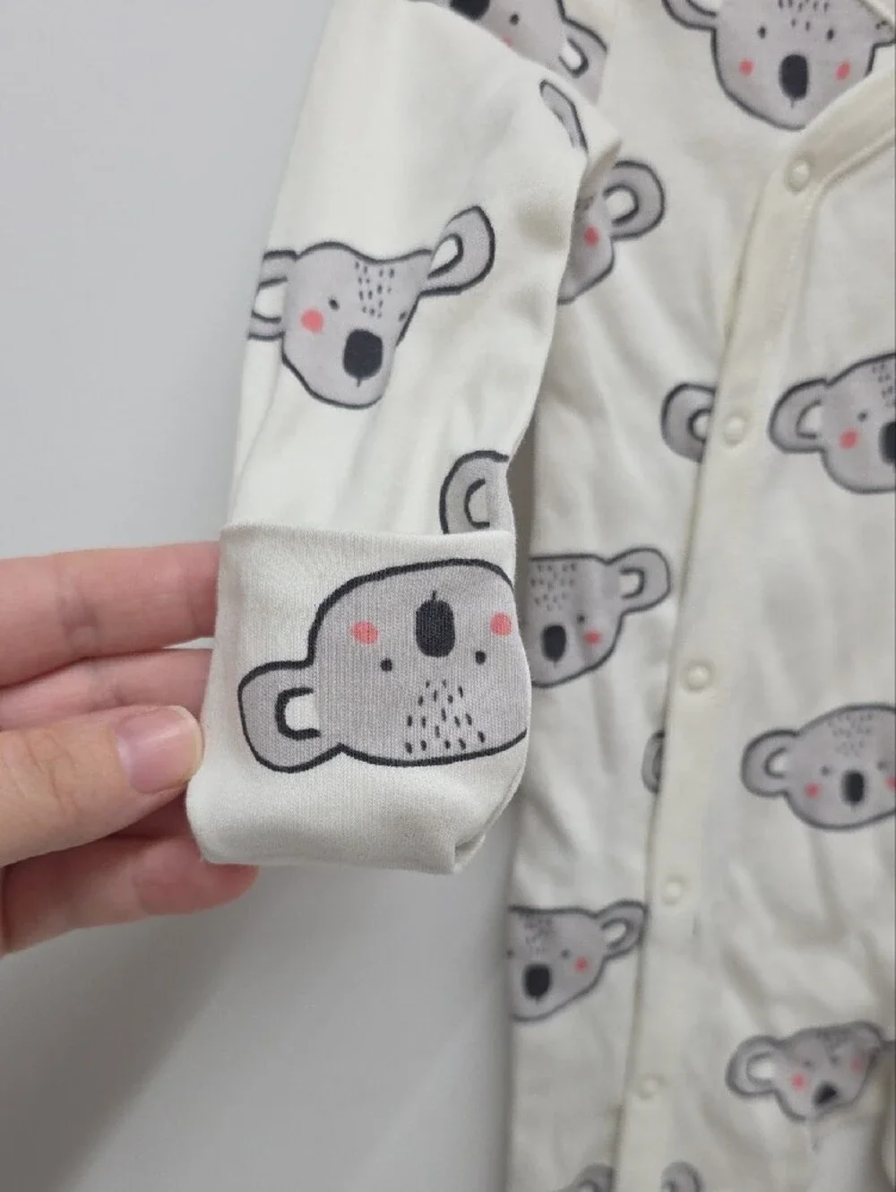 Tea Collection Cream Koala Print Footed One-Piece Pajamas